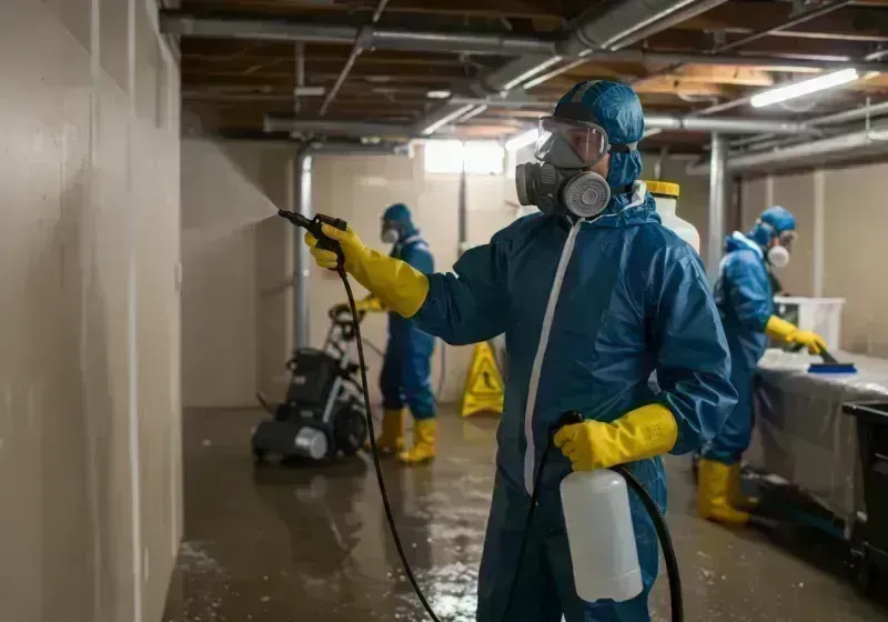 Basement Sanitization and Antimicrobial Treatment process in Shorewood, IL